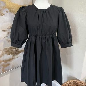 Black Zara Puff Sleeves Babydoll dress